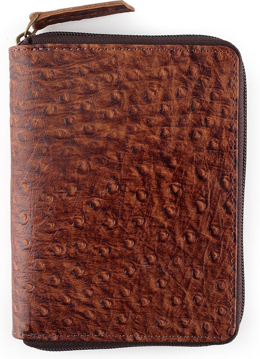 Passport Wallet - Travel Document Holder w/RFID Blocking – Full Grain Leather – Bifold compact zip around Wallet with Credit Card Slots for Women and Men, black, 500-90