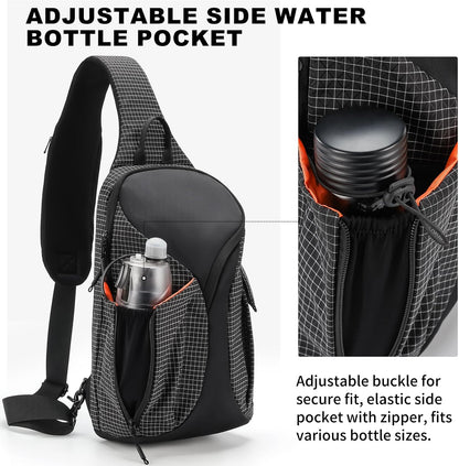Sling Bag Crossbody Bag Cross Body Backpack Travel Hiking Daypack Fits 12" Tablet Expandable Water Bottle Pocket