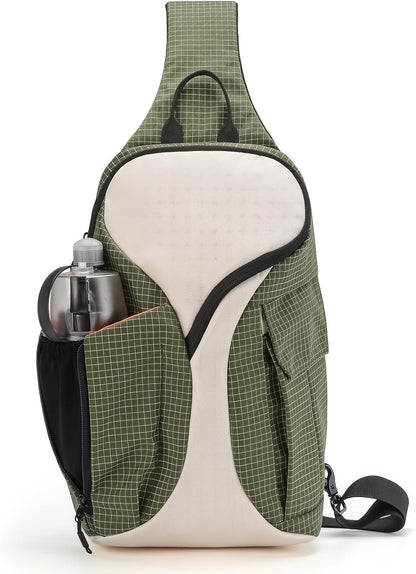 Sling Bag Crossbody Bag Cross Body Backpack Travel Hiking Daypack Fits 12" Tablet Expandable Water Bottle Pocket