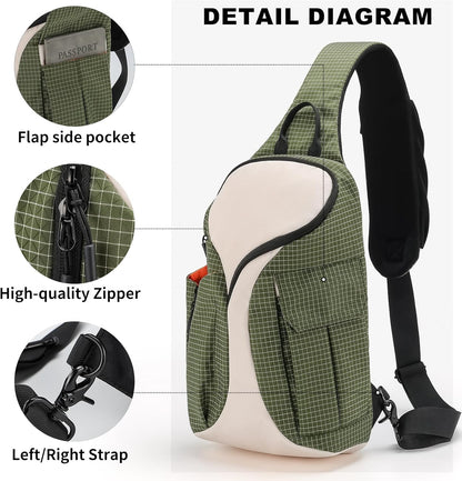 Sling Bag Crossbody Bag Cross Body Backpack Travel Hiking Daypack Fits 12" Tablet Expandable Water Bottle Pocket