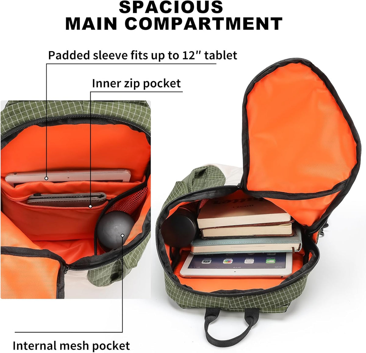 Sling Bag Crossbody Bag Cross Body Backpack Travel Hiking Daypack Fits 12" Tablet Expandable Water Bottle Pocket