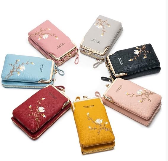 Women Sling Cross-Body Wallet with Mobile Cell Phone Holder, Crossbody Bags for Women Travel