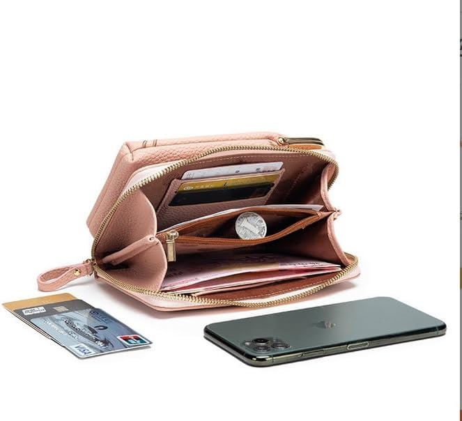 Women Sling Cross-Body Wallet with Mobile Cell Phone Holder, Crossbody Bags for Women Travel