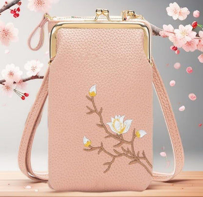 Women Sling Cross-Body Wallet with Mobile Cell Phone Holder, Crossbody Bags for Women Travel