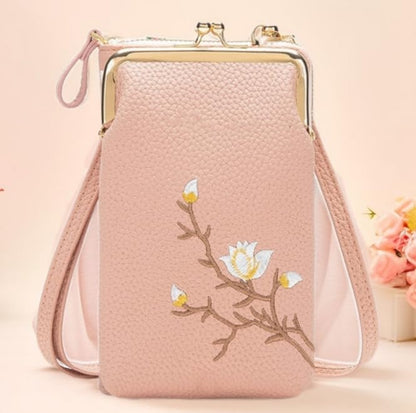 Women Sling Cross-Body Wallet with Mobile Cell Phone Holder, Crossbody Bags for Women Travel