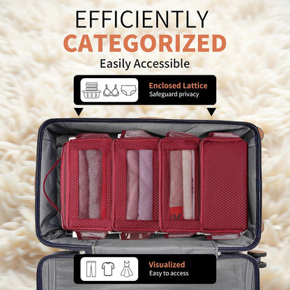 Suitcase Organizer Travel Bags Organizer for Luggage Compression Hanging Packing Cubes for Travel Carry on Closet (Bag Only)