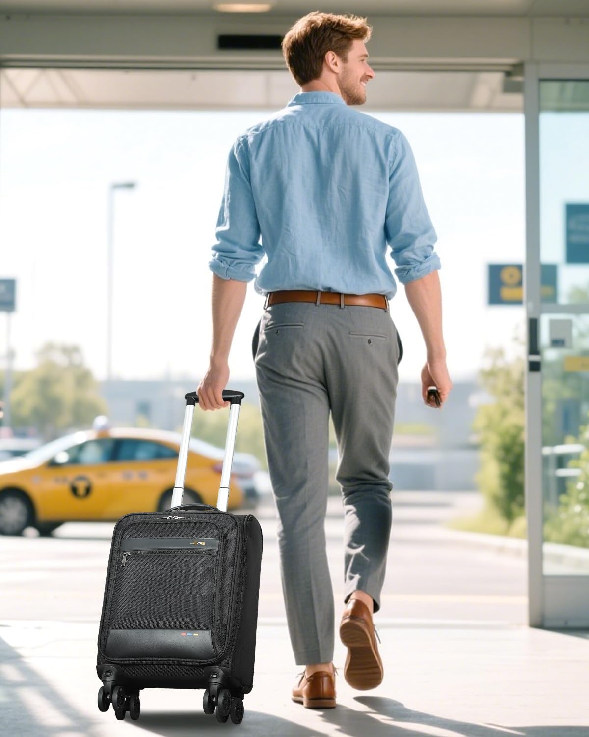 16 inch Underseat Carry On Luggage with Wheels Black | Detachable Spinner Wheels, Softside Lightweight Carry on luggage for Airplane, TSA Lock, Travel Luggage for Men Women