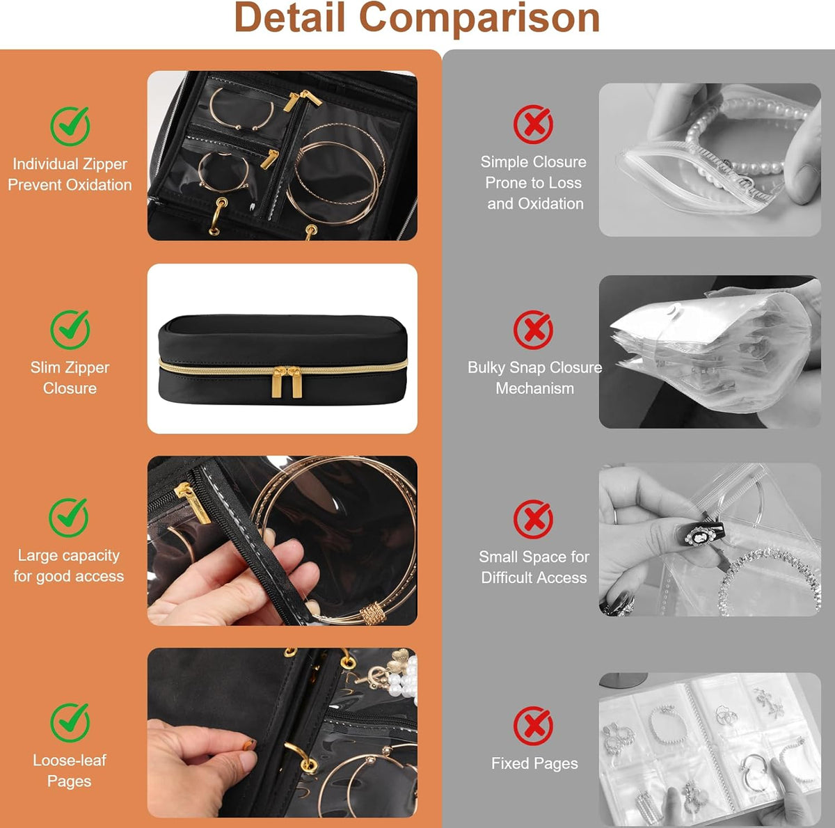 Travel Jewelry Case Organizer for Women, Jewelry Storage Book with Small Pouch, Travel Jewelry Bag Case for Traveling Necklace, Earrings, Rings, Bracelet Organizer (Beige)