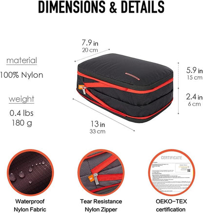 Waterproof Compression Packing Cubes sets,Large Travel Packing organizers for Carry on Luggage,2 Sides Expandable Storage Bags