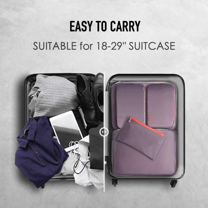 Waterproof Compression Packing Cubes sets,Large Travel Packing organizers for Carry on Luggage,2 Sides Expandable Storage Bags
