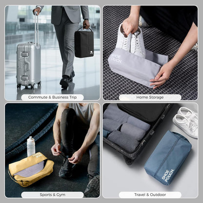 Stylish Shoe Bag for Travel, Water-Resistant Shoe Pouch for Gym, Smell-Proof Soccer Cleats Bag for Sport (Dark Blue)