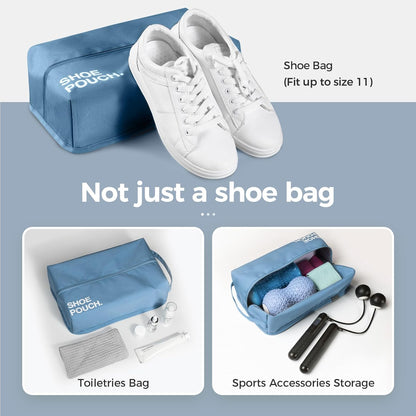 Stylish Shoe Bag for Travel, Water-Resistant Shoe Pouch for Gym, Smell-Proof Soccer Cleats Bag for Sport (Dark Blue)