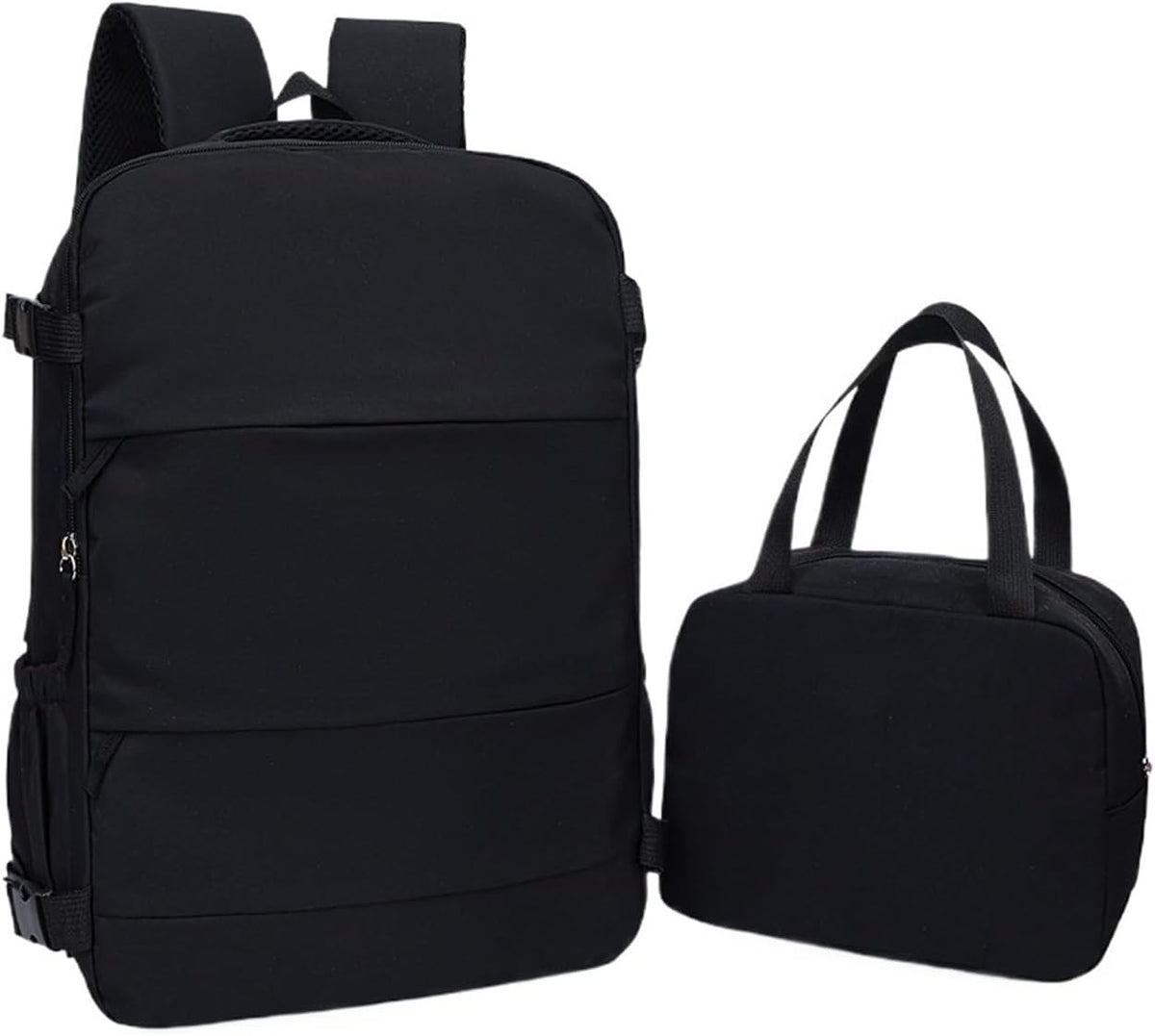 Travel backpack with toiletry bag | Open carry-on suitcase 180°(Beige)