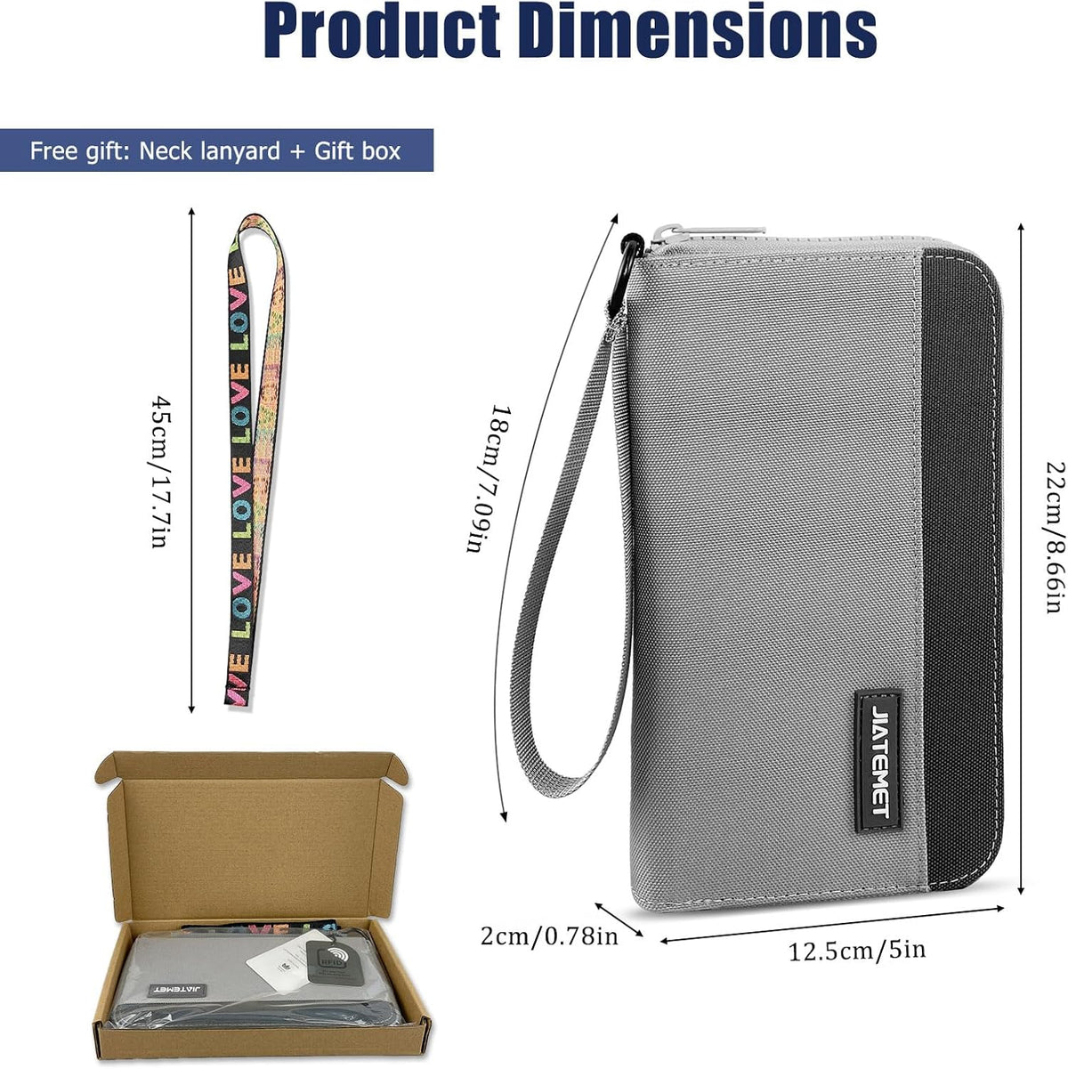 Passport Holder Family with RFID Blocking, Passport Wallet Women Men, Travel Document Organizer with Wrist Strap Holds Multiple Passports & Boarding Passes (Purple)