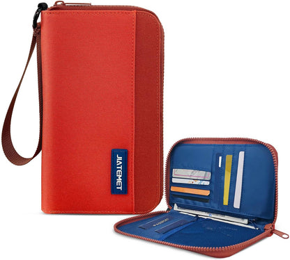 Passport Holder Family with RFID Blocking, Passport Wallet Women Men, Travel Document Organizer with Wrist Strap Holds Multiple Passports & Boarding Passes (Purple)