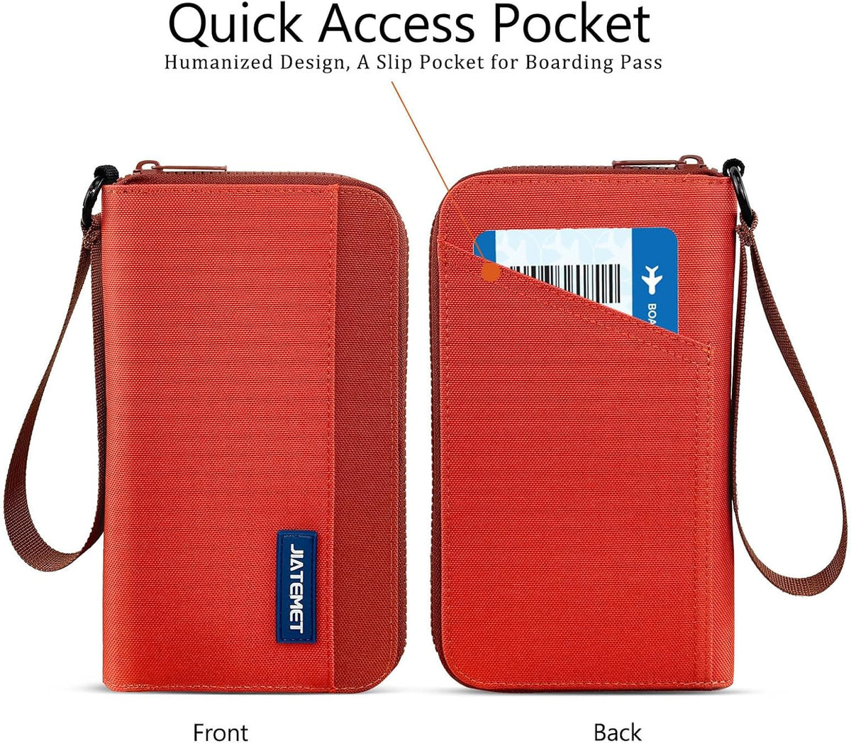 Passport Holder Family with RFID Blocking, Passport Wallet Women Men, Travel Document Organizer with Wrist Strap Holds Multiple Passports & Boarding Passes (Purple)