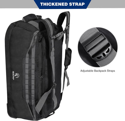 140L Large Collapsible Rolling Duffel Bag with Wheels for Vacation | Foldable 1680D Oxford Heavy Duty Extra Large Wheeled Roller Duffle Bag for Men Women Luggage, Large Capacity, Black