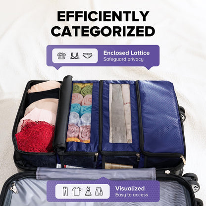Suitcase Organizer, Travel Luggage Organizer Hanging Shelves Packing Cube Closet/Collapsible Portable Travel Organizer for Carry-on