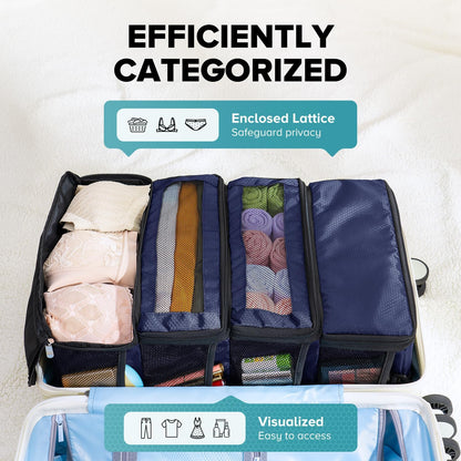 Suitcase Organizer, Travel Luggage Organizer Hanging Shelves Packing Cube Closet/Collapsible Portable Travel Organizer for Carry-on
