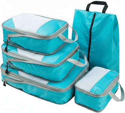 Compression Packing Cubes, Oxford Cloth Travel Organizers for Luggage, 4-Pack Carry-On Space Savers (Set of 4)