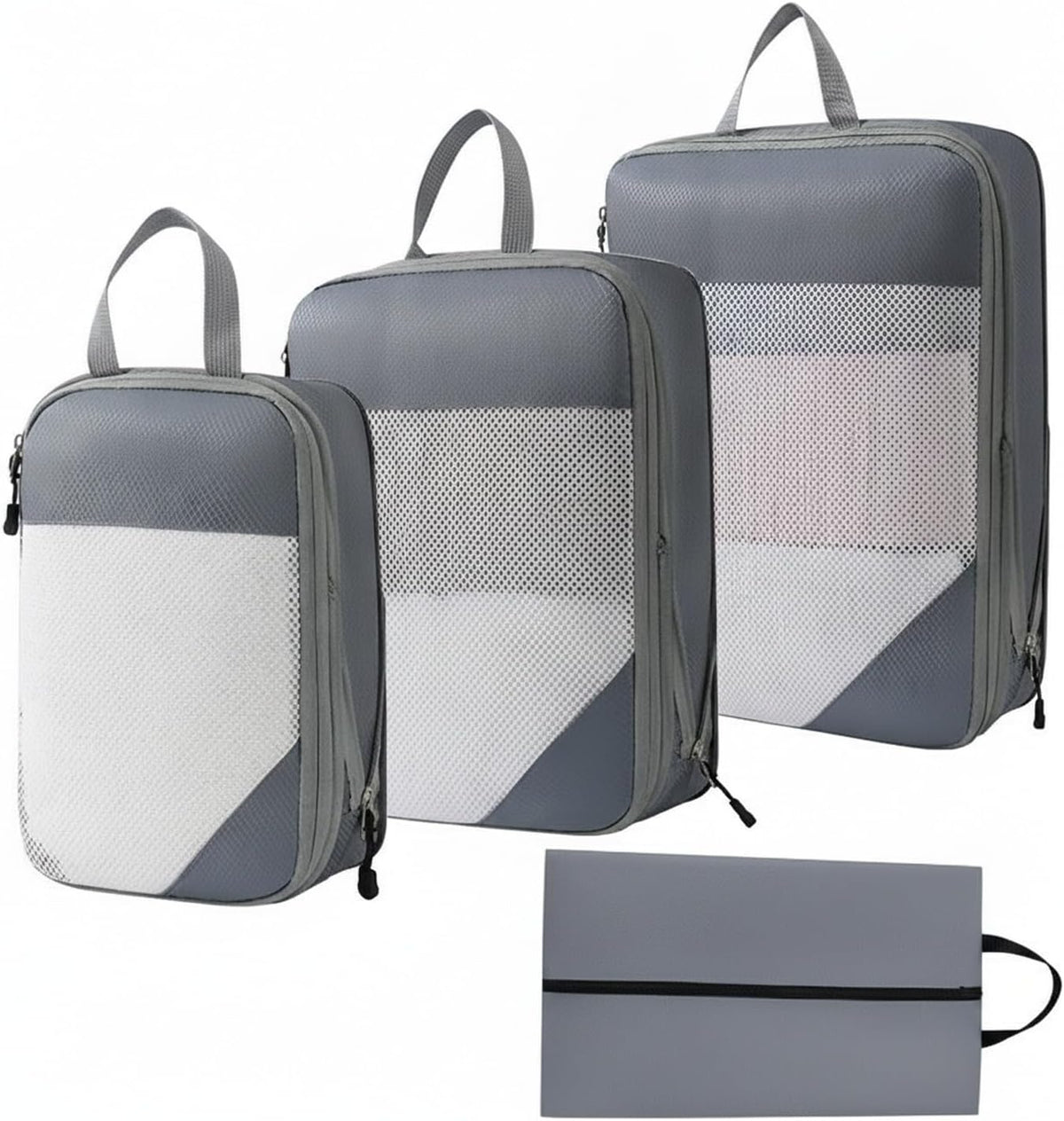 Compression Packing Cubes, Oxford Cloth Travel Organizers for Luggage, 4-Pack Carry-On Space Savers (Set of 4)