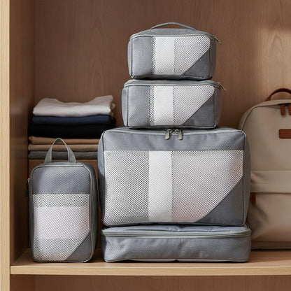 Compression Packing Cubes, Oxford Cloth Travel Organizers for Luggage, 4-Pack Carry-On Space Savers (Set of 4)