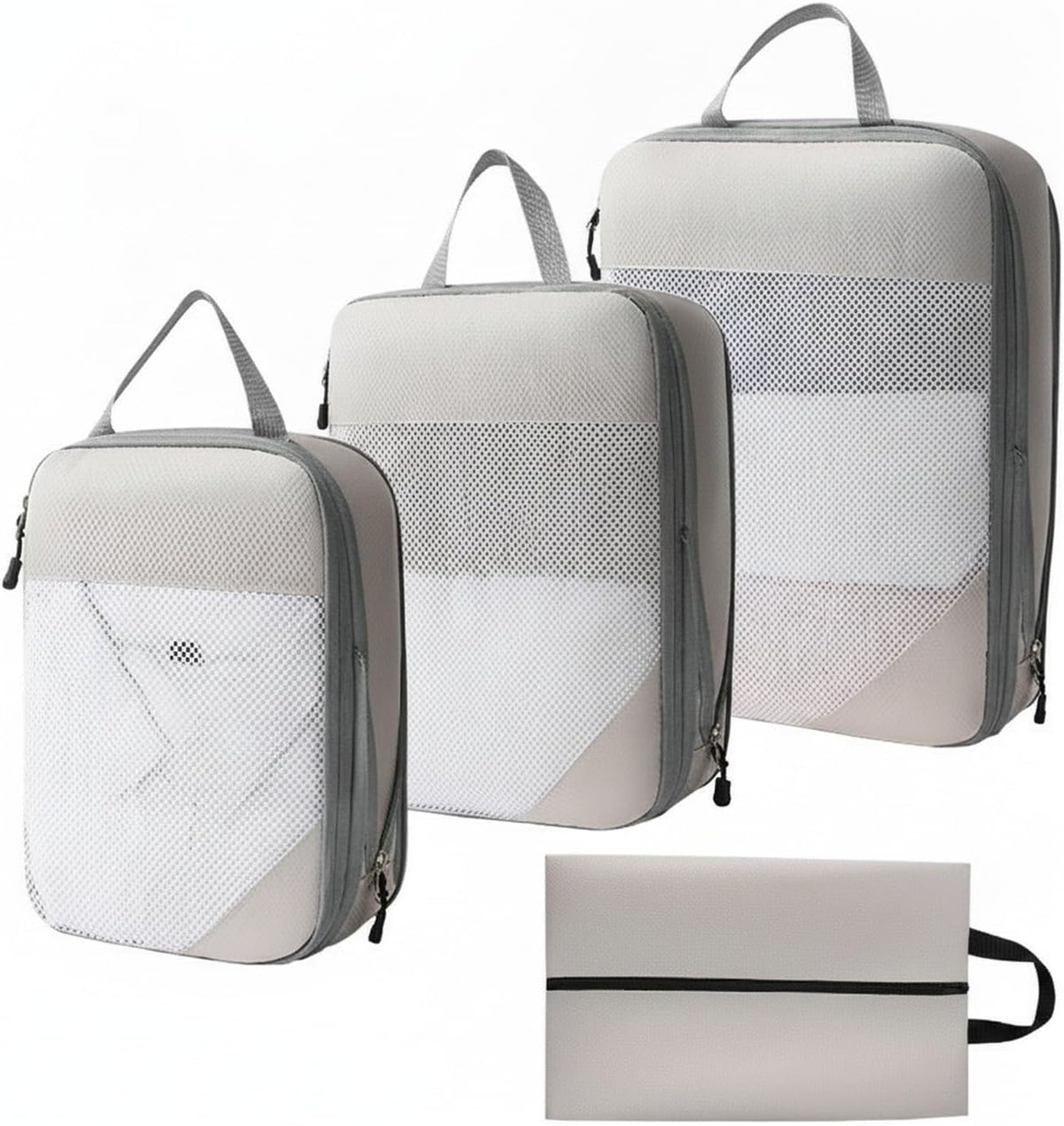 Compression Packing Cubes, Oxford Cloth Travel Organizers for Luggage, 4-Pack Carry-On Space Savers (Set of 4)
