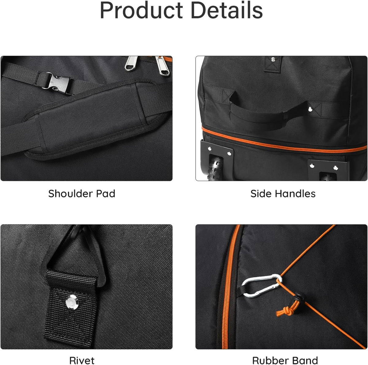 32" Soft-Sided Foldable Wheeled Duffle Bag, 110L Expandable 140L Rolling Travel Bag with Matching Storage Pouch, Updated Army Green