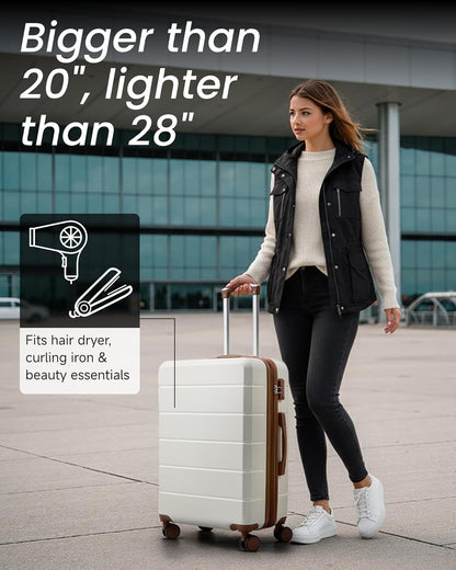 20 Inch Carry On Luggage 22x14x9 Airline Approved, Expandable ABS Hardside Suitcase with Spinner Wheels & TSA Lock, Lightweight 6.1 lbs Travel Suitcase for Business, Black
