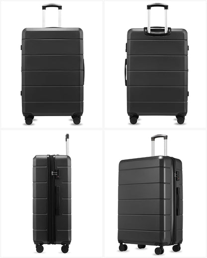 20 Inch Carry On Luggage 22x14x9 Airline Approved, Expandable ABS Hardside Suitcase with Spinner Wheels & TSA Lock, Lightweight 6.1 lbs Travel Suitcase for Business, Black