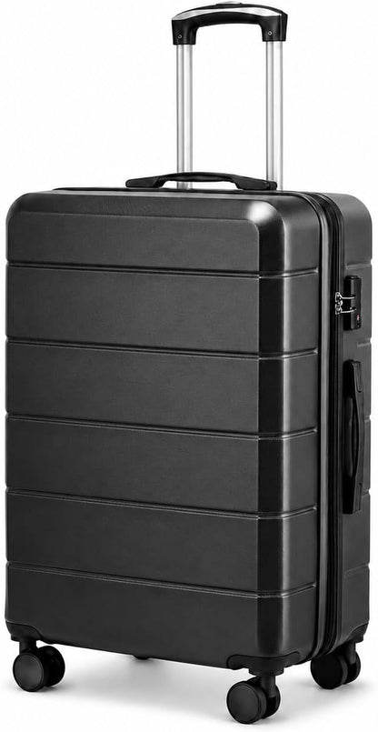 20 Inch Carry On Luggage 22x14x9 Airline Approved, Expandable ABS Hardside Suitcase with Spinner Wheels & TSA Lock, Lightweight 6.1 lbs Travel Suitcase for Business, Black
