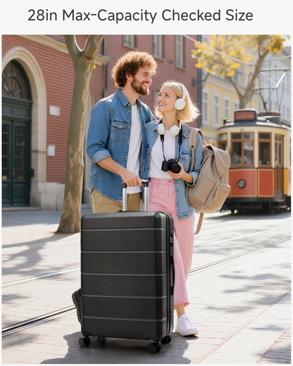 20 Inch Carry On Luggage 22x14x9 Airline Approved, Expandable ABS Hardside Suitcase with Spinner Wheels & TSA Lock, Lightweight 6.1 lbs Travel Suitcase for Business, Black