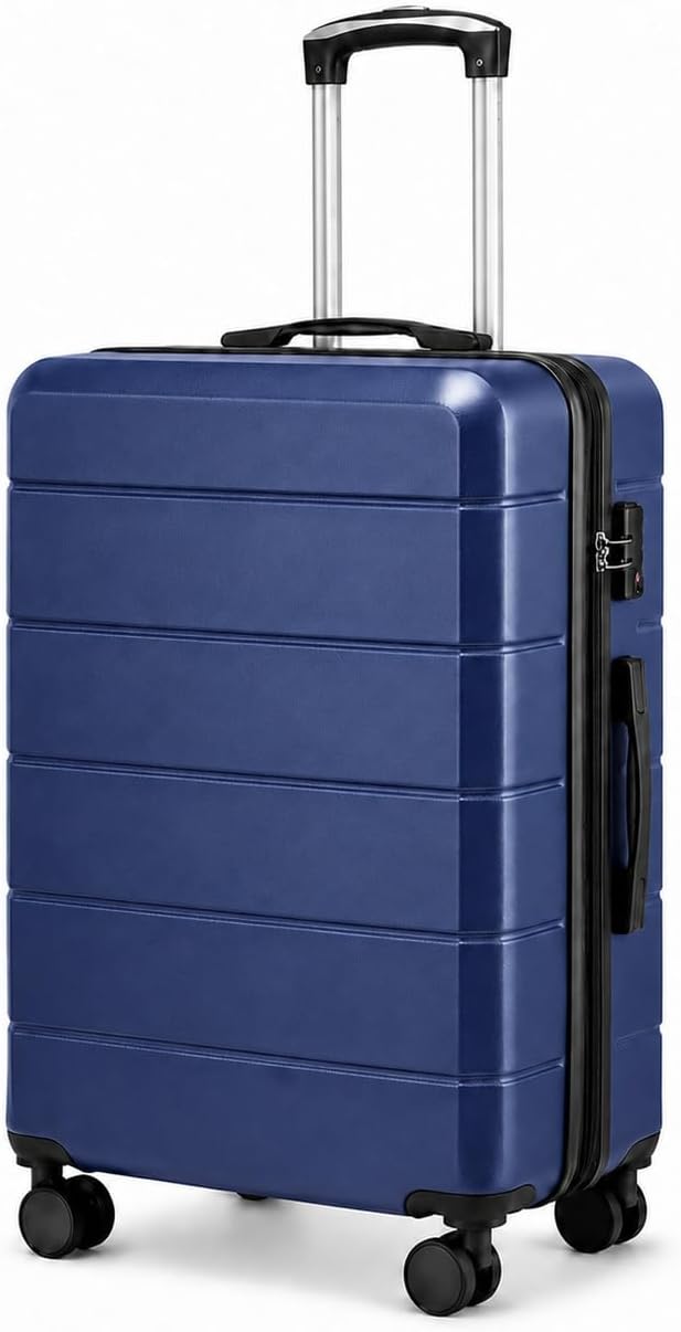 20 Inch Carry On Luggage 22x14x9 Airline Approved, Expandable ABS Hardside Suitcase with Spinner Wheels & TSA Lock, Lightweight 6.1 lbs Travel Suitcase for Business, Black