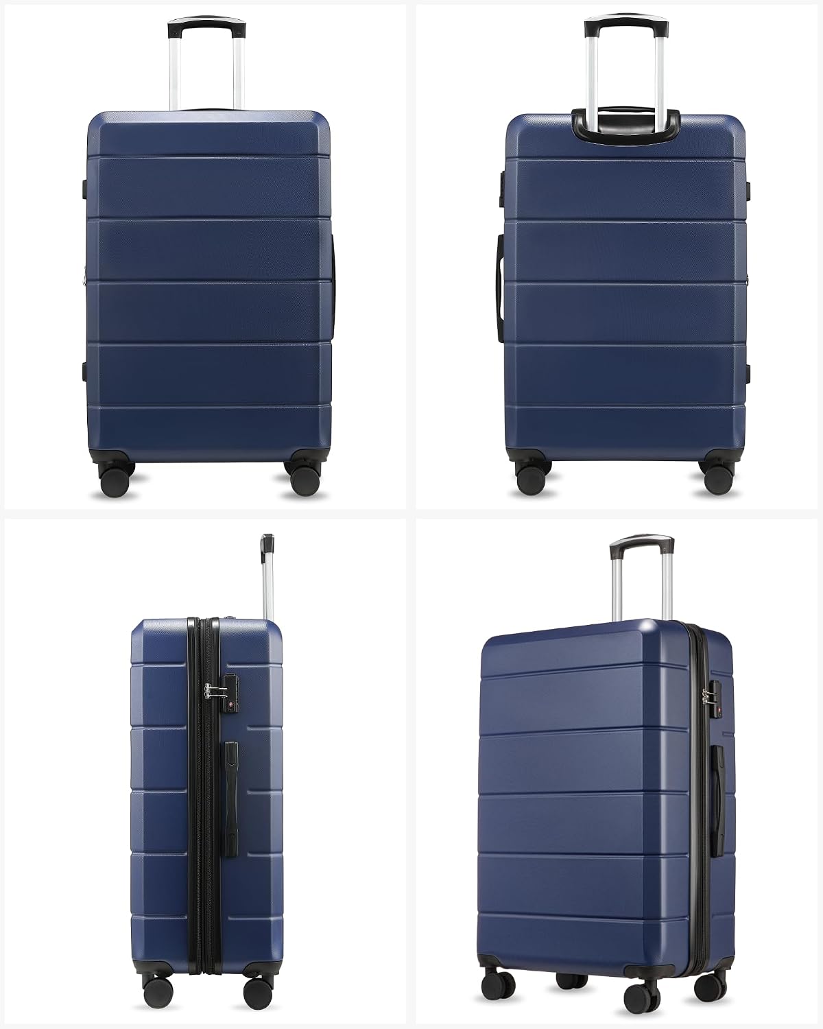 20 Inch Carry On Luggage 22x14x9 Airline Approved, Expandable ABS Hardside Suitcase with Spinner Wheels & TSA Lock, Lightweight 6.1 lbs Travel Suitcase for Business, Black