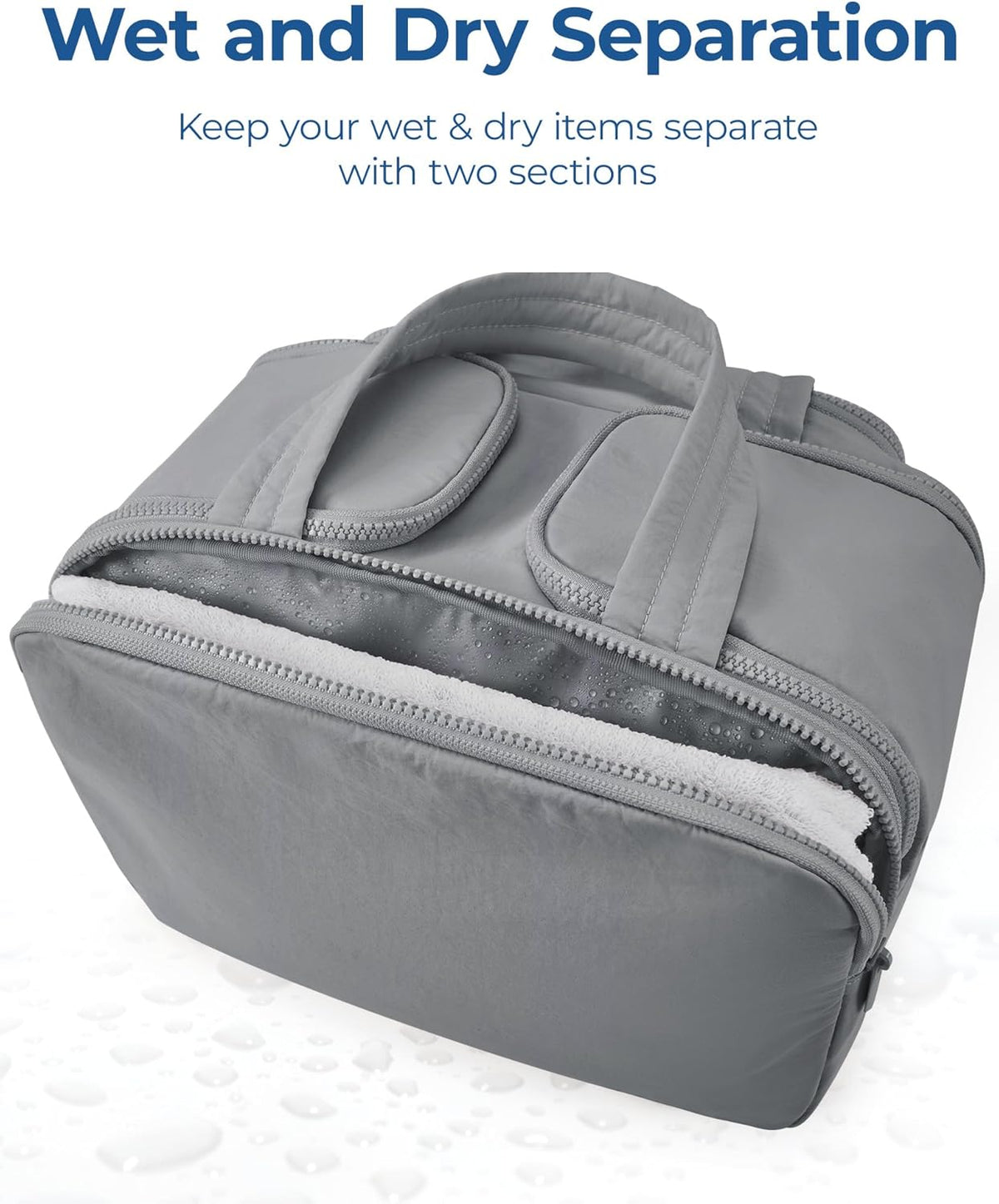 Travel Toiletry Bag, Lightweight Large Wide-open Travel Bag for Women, Puffy Cosmetic Makeup Bag Organizer with Handle for Accessories,Essentials, Toiletries, Black