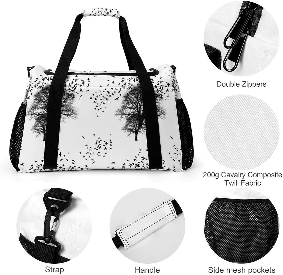 Overnight Weekender Duffel Bag Lightweight Carry On Travel Tote Bag Foldable for Men Women Gym
