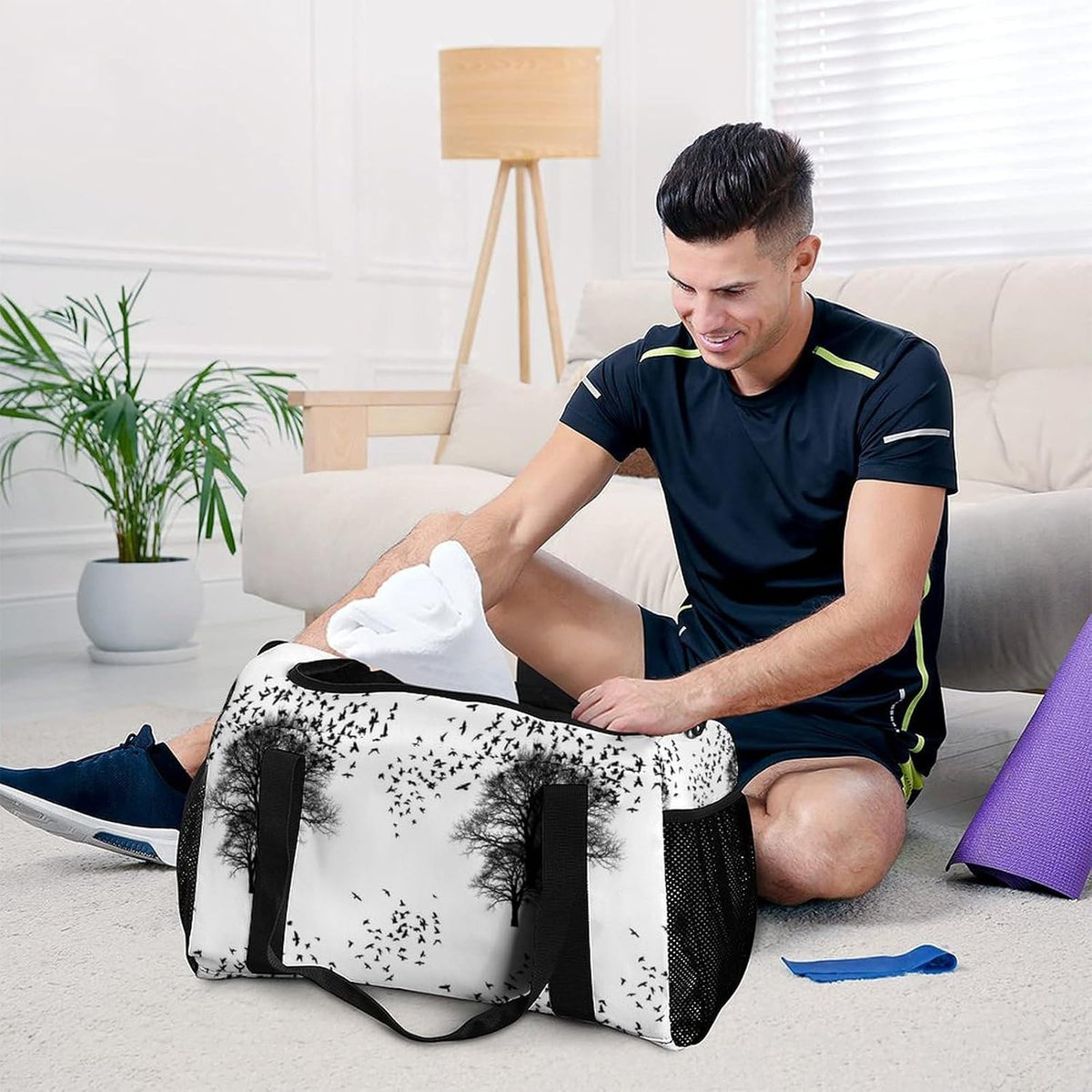Overnight Weekender Duffel Bag Lightweight Carry On Travel Tote Bag Foldable for Men Women Gym