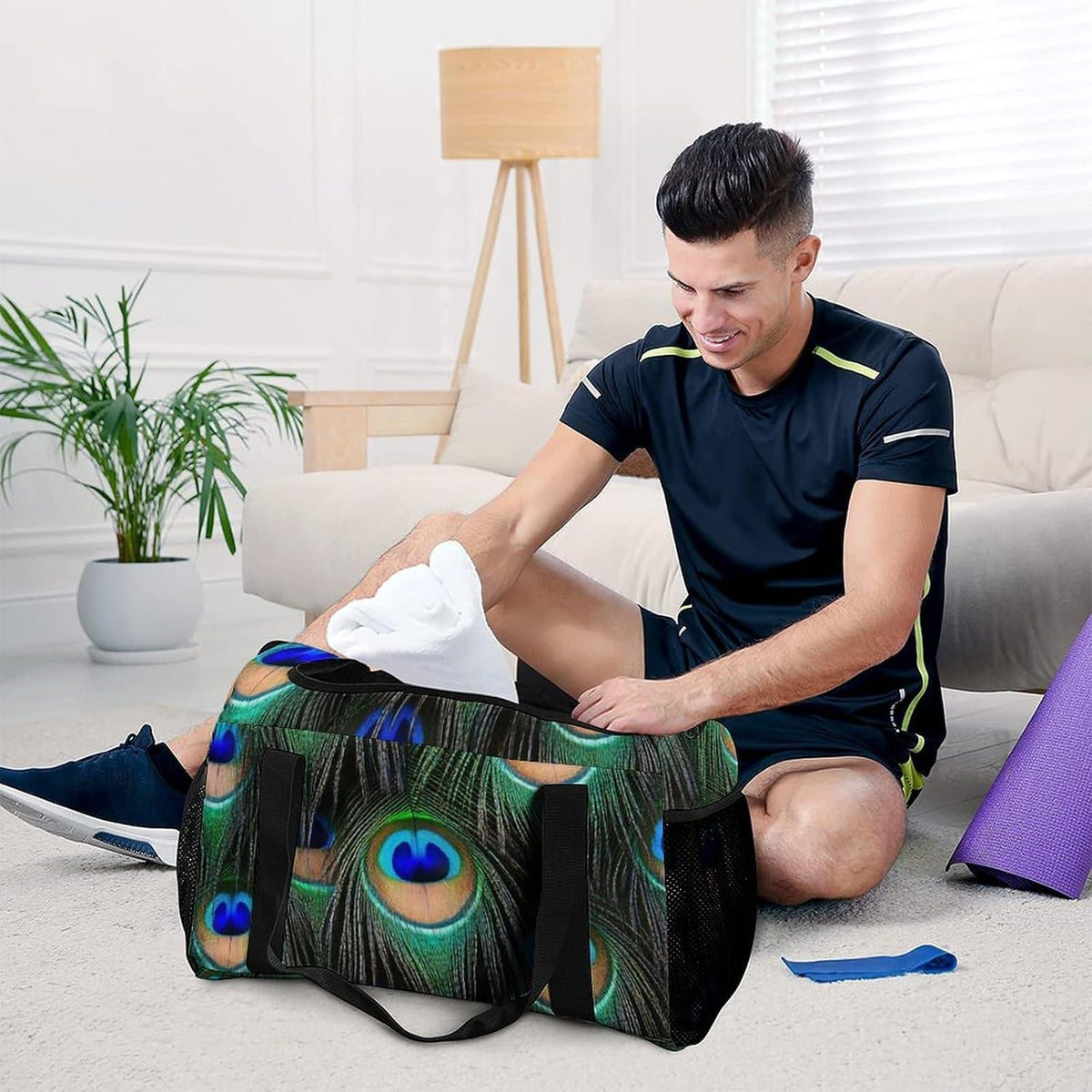 Overnight Weekender Duffel Bag Lightweight Carry On Travel Tote Bag Foldable for Men Women Gym