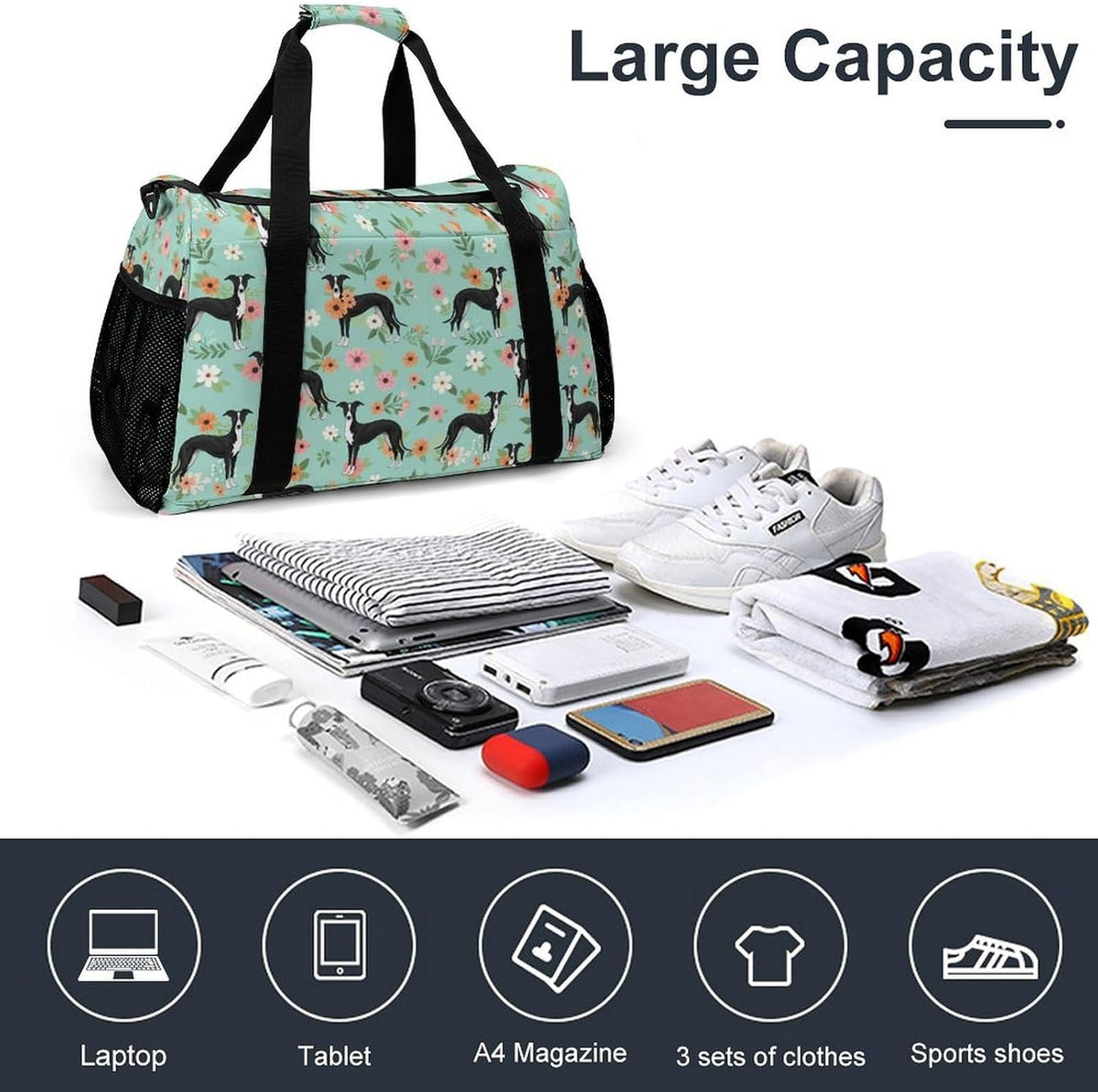 Overnight Weekender Duffel Bag Lightweight Carry On Travel Tote Bag Foldable for Men Women Gym