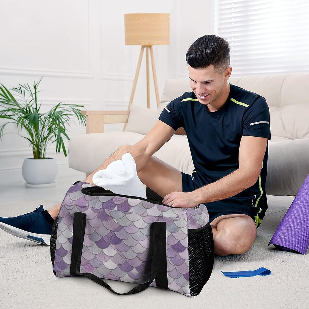 Overnight Weekender Duffel Bag Lightweight Carry On Travel Tote Bag Foldable for Men Women Gym