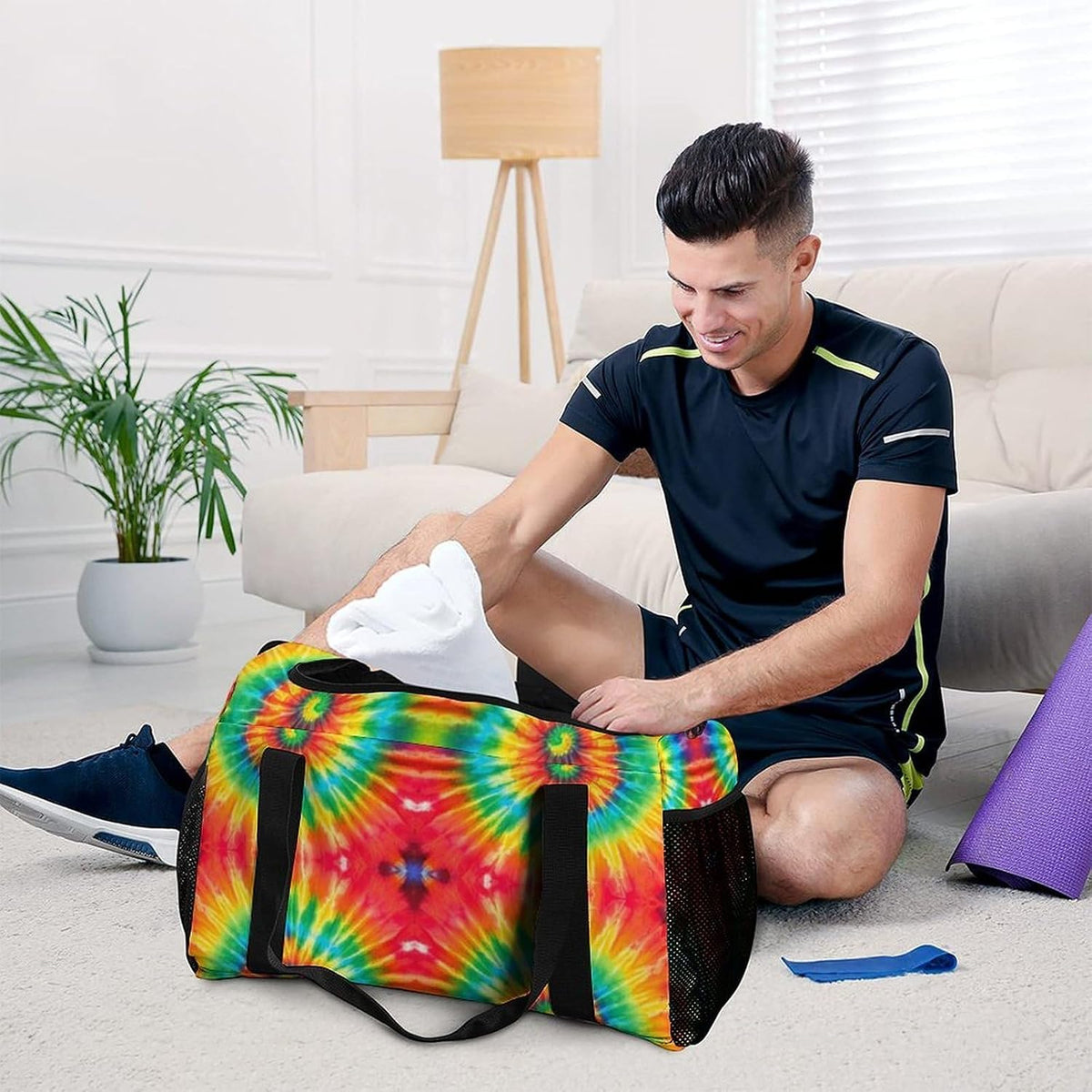 Overnight Weekender Duffel Bag Lightweight Carry On Travel Tote Bag Foldable for Men Women Gym