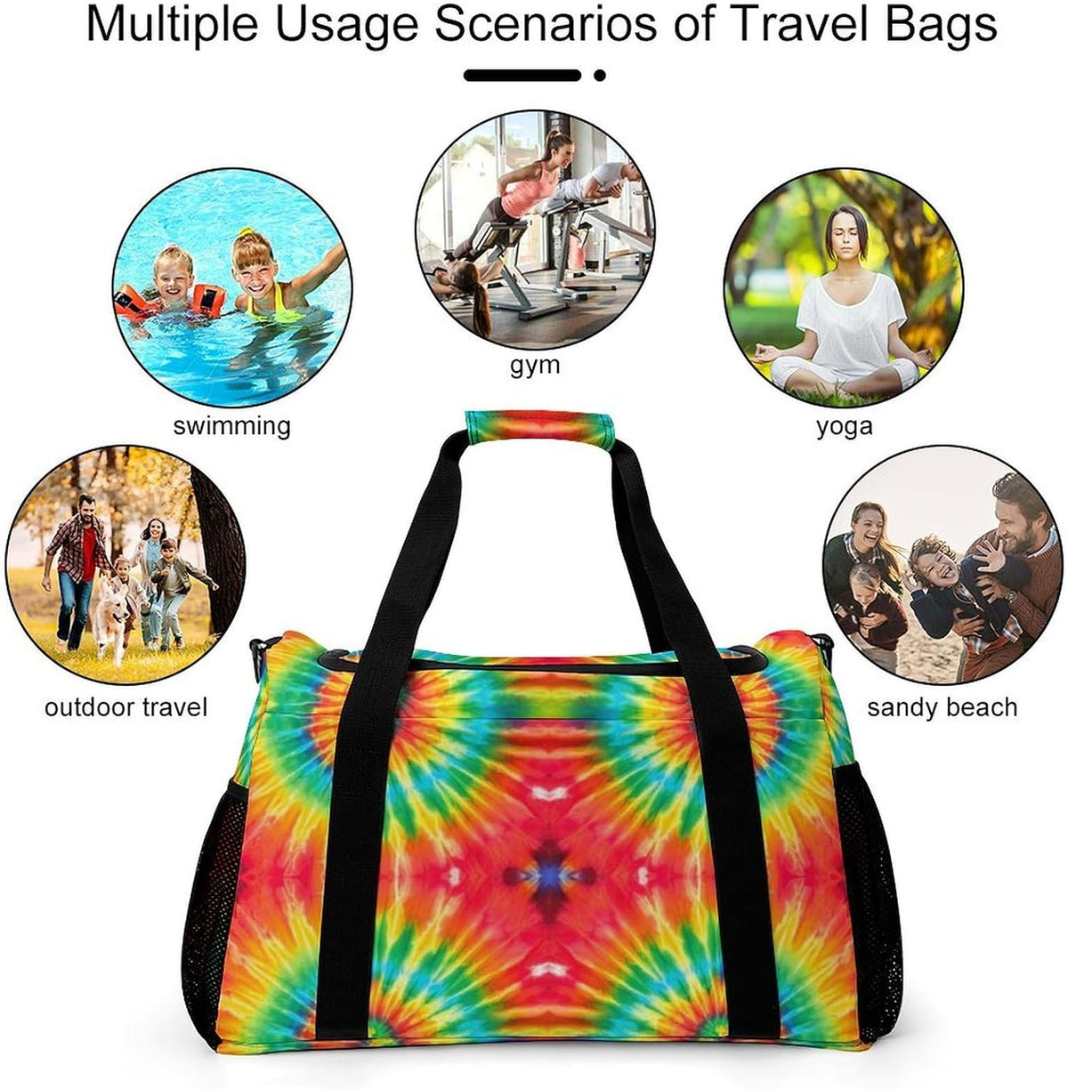 Overnight Weekender Duffel Bag Lightweight Carry On Travel Tote Bag Foldable for Men Women Gym