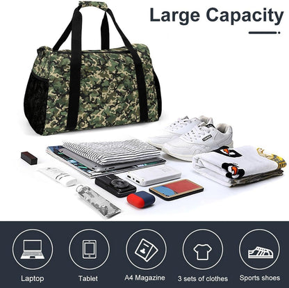 Overnight Weekender Duffel Bag Lightweight Carry On Travel Tote Bag Foldable for Men Women Gym