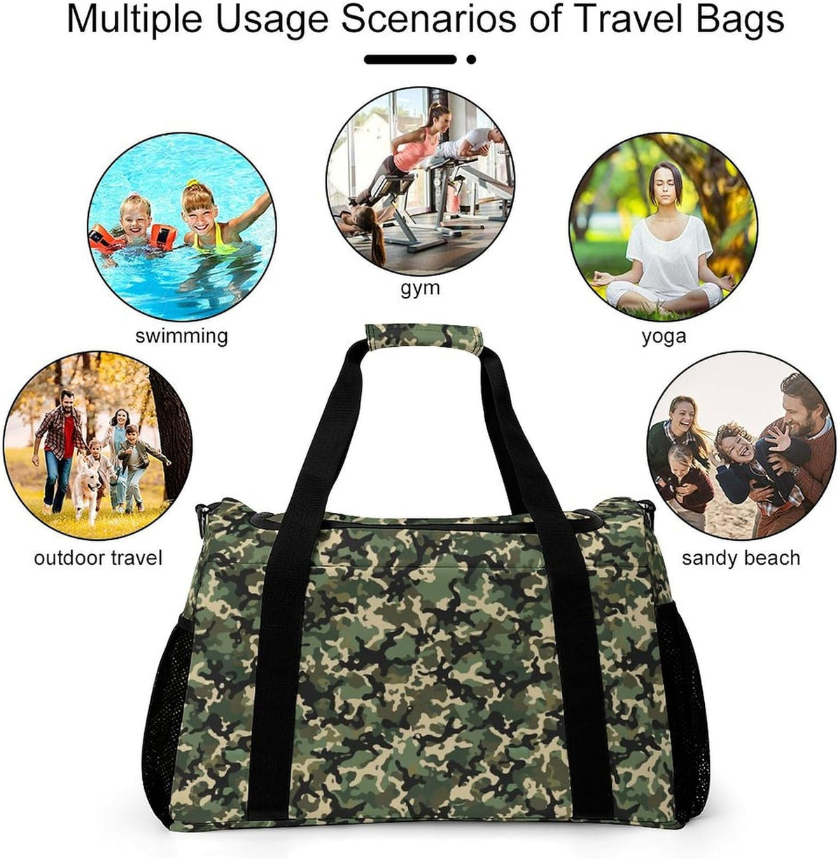 Overnight Weekender Duffel Bag Lightweight Carry On Travel Tote Bag Foldable for Men Women Gym