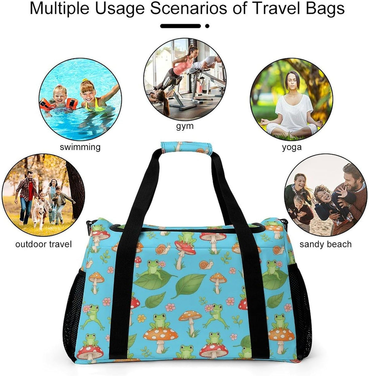 Overnight Weekender Duffel Bag Lightweight Carry On Travel Tote Bag Foldable for Men Women Gym