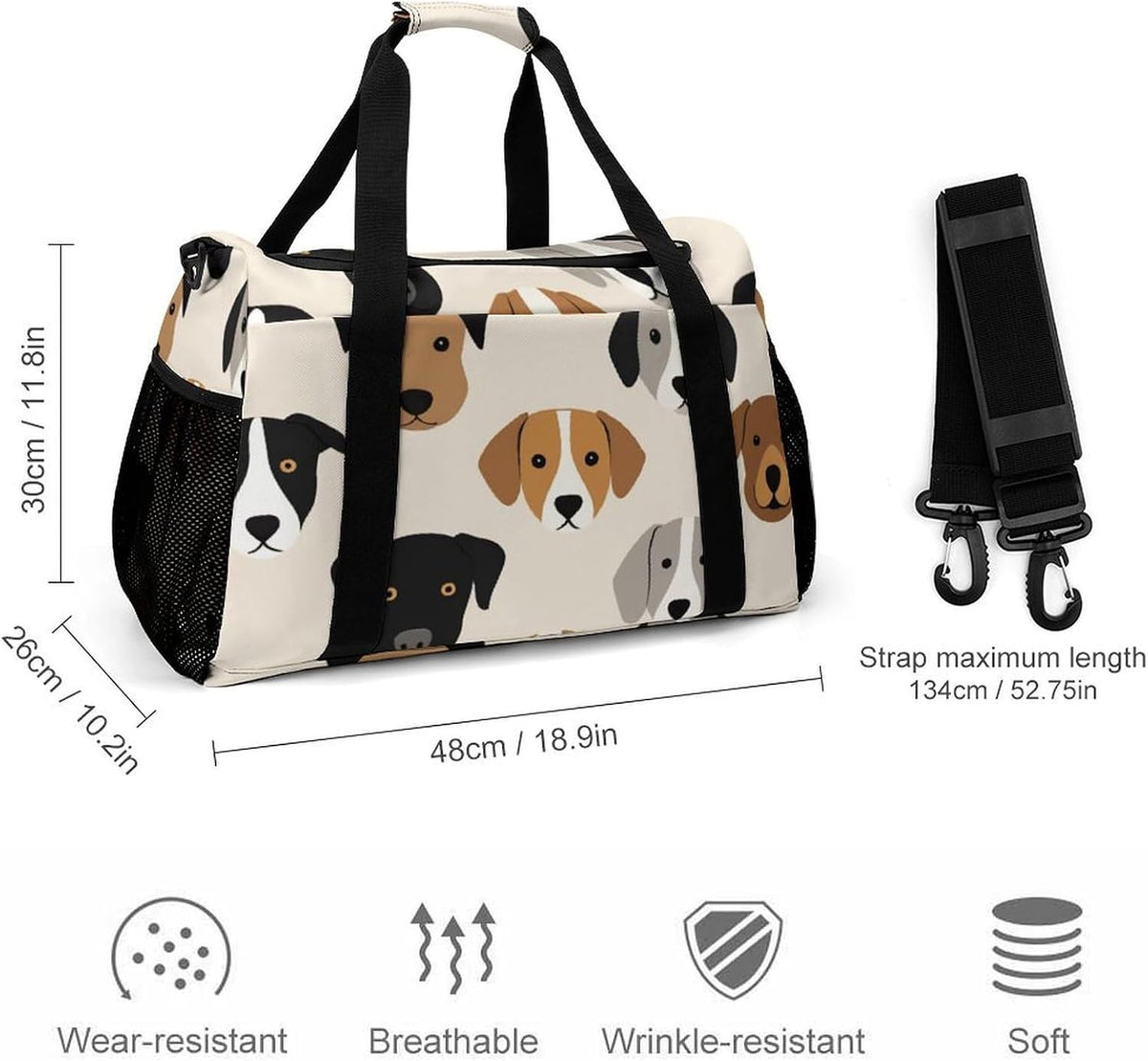 Women Large Lightweight Travel Duffel Bag Foldable Carry On Overnight Weekender Tote Bag Gym