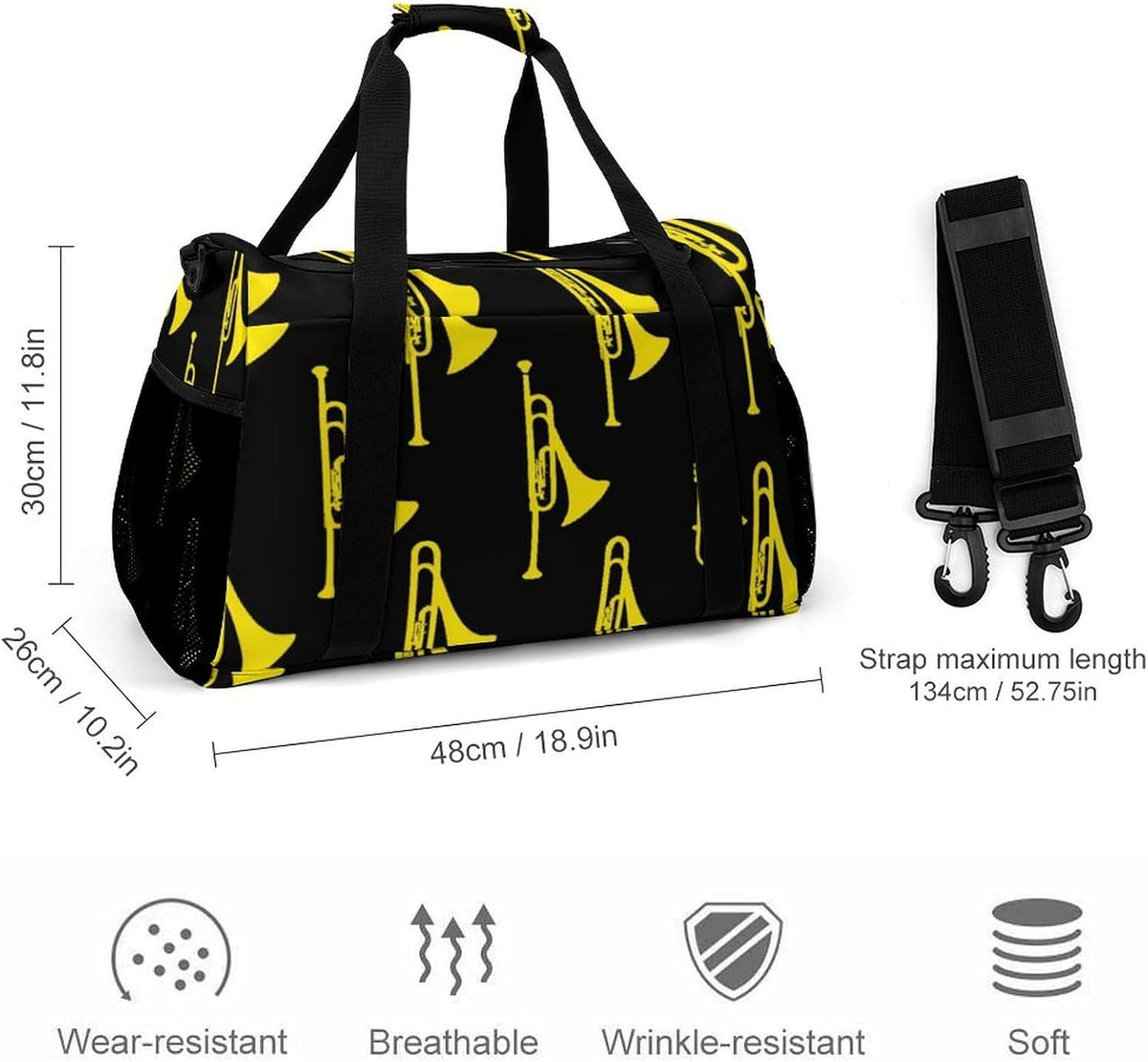 Women Large Lightweight Travel Duffel Bag Foldable Carry On Overnight Weekender Tote Bag Gym