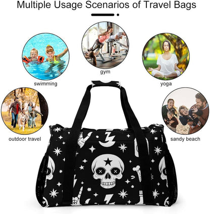 Women Large Lightweight Travel Duffel Bag Foldable Carry On Overnight Weekender Tote Bag Gym