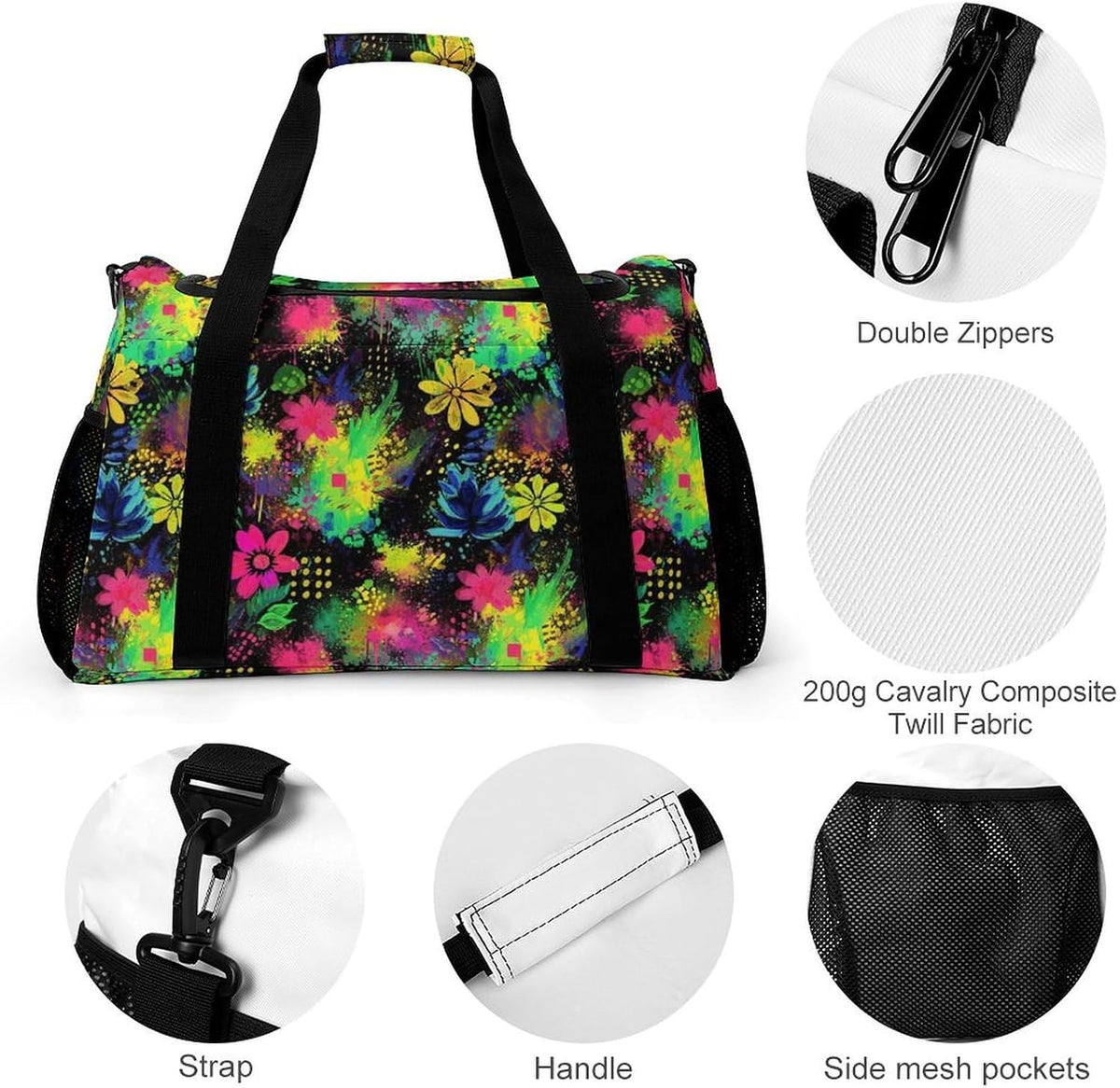 Women Large Lightweight Travel Duffel Bag Foldable Carry On Overnight Weekender Tote Bag Gym