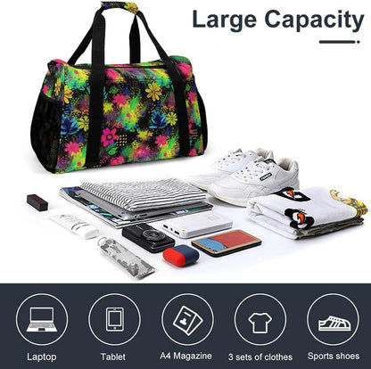 Women Large Lightweight Travel Duffel Bag Foldable Carry On Overnight Weekender Tote Bag Gym